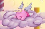  closed_eyes closed_mouth clouds cupid_kirby halo kirby kirby_(series) sleeping 