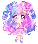  +_+ 1girl animal_crossing animal_ears asymmetrical_footwear bear_ears blue_eyeshadow blue_footwear blue_hair blush bow closed_mouth commentary deformed deviantart_logo dress english_commentary eyelashes eyeshadow hair_bow hand_on_own_chest humanization judy_(animal_crossing) long_hair looking_at_viewer makeup mary_janes mismatched_footwear multicolored_hair nyahallo outline pink_bow pink_dress pink_footwear pink_hair puffy_short_sleeves puffy_sleeves purple_sleeves shoes short_dress short_sleeves smile solo sparkling_eyes star_(symbol) star_print transparent_background two-tone_hair two_side_up violet_eyes watermark wavy_hair white_outline 