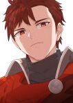  1boy collared_cloak diamant_(fire_emblem) fcgc_(friedalwaysgood) fire_emblem fire_emblem_engage highres looking_at_viewer male_focus one-hour_drawing_challenge portrait red_eyes redhead solo turtleneck 