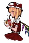  cup disposable_cup drinking flandre_scarlet hat non-web_source opagi touhou wings 