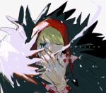  1boy azisaiharumaki56 black_coat blonde_hair cigarette close-up closed_eyes coat commentary donquixote_rocinante fur-trimmed_coat fur_trim hat heart highres holding holding_cigarette male_focus one_piece pink_shirt shirt simple_background solo white_background 