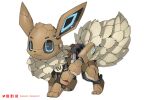  blue_eyes eevee facebook_logo facebook_username highres instagram_logo instagram_username mecha mechanization pixiv_logo pixiv_username pokemon pokemon_(creature) robot simple_background smile solo twitter_logo twitter_username white_background xezeno 