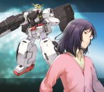  glasses gundam gundam_00 hitoya_(kitani) male mecha purple_hair red_eyes tieria_erde virtue 