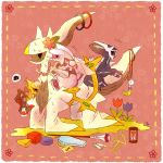  arceus dialga flower giratina hourglass kabocha_torute no_humans palkia pokemon pokemon_(creature) pokemon_(game) pokemon_dppt sweat tulip 