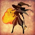  cape explosion final_fantasy glowing glowing_eyes hat long_hair solo staff urue witch_hat 