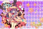  hat koakuma patchouli_knowledge purple_eyes purple_hair red_eyes remilia_scarlet shiwasu_horio touhou 