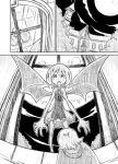  alternate_costume braid clock clock_tower comic full_moon izayoi_sakuya monochrome moon multiple_girls night remilia_scarlet scarlet_devil_mansion silent_comic sonson_(eleven) touhou tower twin_braids vampire wings 