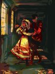  1girl axis_powers_hetalia belarus_(hetalia) boots brother_and_sister couple dancing dress hat holding_hands russia_(hetalia) siblings traditional_clothes yukass 
