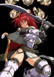  armor boots cat_ears cat_tail murasaki_nyaa original pointy_ears red_hair redhead solo sword tail thigh-highs thigh_boots thighhighs weapon zettai_ryouiki 