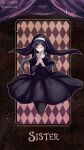  1girl black_dress black_pantyhose closed_eyes danganronpa_(series) danganronpa_v3:_killing_harmony dress glasses nun pantyhose pixiv_id praying shirogane_tsumugi shirt solo twitter_username white_shirt z-epto_(chat-noir86) 