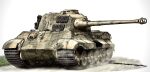  balkenkreuz caterpillar_tracks cross general-purpose_machine_gun gun highres konnpeto machine_gun mg34 military_vehicle motor_vehicle no_humans original tank tiger_ii turret vehicle_focus weapon wehrmacht wheel white_background world_war_ii 