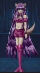  1girl animal_ears anime_screencap boots bow bridal_garter detached_sleeves fujiwara_zakuro knee_boots long_hair magical_girl mew_zakuro midriff non-web_source official_style pink_ribbon puffy_detached_sleeves puffy_sleeves purple_bow purple_footwear purple_hair ribbon solo source_request tail tokyo_mew_mew tokyo_mew_mew_new very_long_hair wolf_ears wolf_girl wolf_tail 