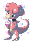  black_choker black_eyes choker claws colored_skin cupcake dessert food holding holding_food magby no_humans peegeray pokemon pokemon_(creature) red_skin spikes tail yellow_skin 