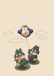  :d artist_name balloon character_balloon claws clouds commentary_request fangs highres holding holding_balloon munchlax no_humans open_mouth pokemon pokemon_(creature) simple_background smile snorlax twitter_username walking white_background zozozoshion 