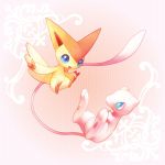  fang fuchsia mew no_humans pokemon pokemon_(creature) pokemon_(game) pokemon_black_and_white pokemon_bw simple_background tail victini 