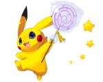  candy lollipop lowres milliebell no_humans pikachu pokemon pokemon_(creature) ribbon star swirl_lollipop 