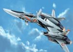  cloud clouds destinytiger flying macross macross_flashback_2012 mecha sky u.n._spacy vf-4 