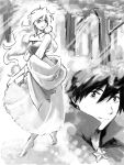  crossover disney dress kizaki_shin long_hair monochrome nia_teppelin popped_collar simon sleeping_beauty star tegaki tengen_toppa_gurren_lagann very_long_hair 