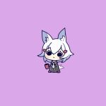  1girl animal_ears chibi cross_(vgne4542) cup fox_ears fox_tail highres holding holding_cup phase_connect short_hair solo tail tenma_maemi white_hair 