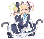  2girls animal_ear_headphones animal_ears apron black_footwear blue_archive blue_ribbon cat_ear_headphones closed_eyes fake_animal_ears fake_tail halo headphones holding_hands incest kiss kissing_cheek long_sleeves low_twintails maid maid_apron maid_headdress medium_hair midori_(blue_archive) midori_(maid)_(blue_archive) momoi_(blue_archive) momoi_(maid)_(blue_archive) multiple_girls neck_ribbon one_eye_closed open_mouth parted_bangs red_eyes ribbon shadow short_twintails siblings sidelocks simple_background sisters tail twins twintails yun_(dust-i1) yuri 