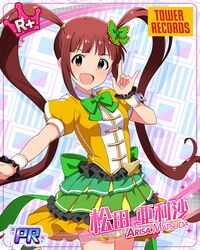 brown_eyes character_name dress idolmaster_million_live!_theater_days long_hair matsuda_arisa red_eyes smile twintails