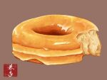  bread brown_background doughnut food food_focus highres kaneko_ryou no_humans original simple_background still_life 