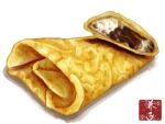  chocolate clip_studio_paint_(medium) crepe food food_focus highres kaneko_ryou no_humans original simple_background still_life white_background 