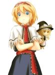  :&lt; :x alice_margatroid ao_usagi blonde_hair blue_eyes can&#039;t_be_this_cute can't_be_this_cute capelet character_doll crossed_arms hairband hat kirisame_marisa lonely ore_no_imouto_ga_konna_ni_kawaii_wake_ga_nai parody short_hair simple_background solo touhou witch_hat 