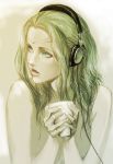  blonde_hair blue_eyes close-up cup face hands headphones highres ikeda_masateru lips long_hair original solo 
