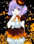  gloves harumi_chihiro hat heart_eyes original purple_eyes purple_hair smile solo symbol-shaped_pupils violet_eyes 