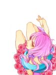  1girl akizuki_hakuto from_above hair_bobbles hair_ornament hirose_yasuho jojo_no_kimyou_na_bouken jojolion pink_eyes pink_hair solo 