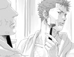  bad_reflection error male manly mirror monochrome one_piece reflection roronoa_zoro shaving solo z1 