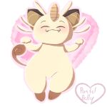 1other artist_name cat cat_ears closed_eyes heart meowth pastelbelly pokemon pokemon_(creature) smile solo tail
