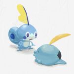  alternate_color animal_focus blue_eyes bright_pupils closed_eyes commentary_request gulpin highres koala_0l no_humans open_mouth pokemon pokemon_(creature) shiny_pokemon sobble white_background 
