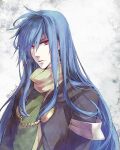  1boy blue_hair closed_mouth dias_flac long_hair looking_at_viewer male_focus minazuki_kurisu red_eyes solo star_ocean star_ocean_the_second_story 