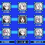  blue_archive blue_background brown_hair crying frown hina_(blue_archive) hina_(dress)_(blue_archive) hina_(pajamas)_(blue_archive) hina_(swimsuit)_(blue_archive) jewelry kasumi_(blue_archive) lowres mega_man_(classic) mega_man_(series) multiple_girls open_mouth poketune smile violet_eyes white_hair 