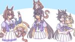  air_messiah_(umamusume) air_shakur_(umamusume) animal_ears black_hair blue_eyes breasts brown_hair dark-skinned_female dark_skin ear_ornament earrings eyebrow_piercing hair_between_eyes hair_ornament highres horse_ears horse_girl horse_tail jewelry long_hair long_sleeves multicolored_hair multiple_girls open_mouth piercing ponytail red_eyes school_uniform sharp_teeth shirt single_earring sirius_symboli_(umamusume) skirt streaked_hair symboli_kris_s_(umamusume) tail teeth tokai_teio_(umamusume) tracen_school_uniform tsurumaru_tsuyoshi_(umamusume) two-tone_hair umakami22 umamusume very_long_hair white_hair yellow_eyes 