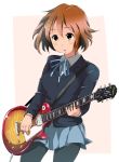  brown_eyes brown_hair guitar hirasawa_yui instrument k-on! kikki pantyhose school_uniform short_hair 