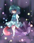  blouse blush geta hitsubaru karakasa karakasa_obake red_eyes short_hair skirt tatara_kogasa tongue touhou umbrella vest wink 