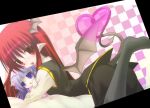  :3 animal_ears bat_wings cat_ears chibi demon_tail heart heart_tail kemonomimi_mode koakuma long_hair lying multiple_girls on_stomach pantyhose patchouli_knowledge pointy_ears purple_eyes purple_hair red_eyes red_hair redhead tail touhou violet_eyes wings yukitokaze 