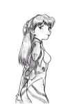  :p ass from_behind highres long_hair looking_back monochrome neon_genesis_evangelion plugsuit ponytail rebuild_of_evangelion sketch solo souryuu_asuka_langley tongue traditional_media twintails 
