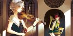  adapted_costume harp instrument kaenbyou_rin komeiji_satori multiple_girls sugi touhou violin 