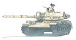  akitsu_taira caterpillar_tracks military military_vehicle multiple_girls original simple_background tank type_74 vehicle 