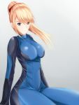  blue_eyes bodysuit breasts metroid nanacy7 nintendo ponytail samus_aran zero_suit 