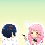  ? anger_vein angry blue_hair curly_hair deaf drill_hair earphones glasses hakamichi_shizune headphones katawa_shoujo listening_to_music long_hair mikado_shiina mike_inel multiple_girls mute pink_hair puffy_sleeves ribbon school_uniform shared_earphones sharing short_hair 