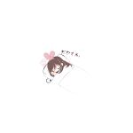  1girl bow brown_hair chibi chinese_commentary closed_eyes commentary_request hair_bow hairband highres kizuna_ai kizuna_ai_inc. long_hair multicolored_hair no_mouth no_nose pink_bow pink_hair pink_hairband simple_background sleeping solo translated tukiliii under_covers white_background 