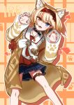  absurdres animal_ears black_survival blonde_hair blue_eyes cat_ears choker eternal_return:_black_survival fang hairband heterochromia highres irem_(black_survival) jewelry long_sleeves medium_hair multicolored_nails necklace orange_eyes smile thigh_strap 