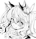  animal_ears demon_girl demon_horns dog_ears dog_nose furry furry_female greyscale horns mamayuyu monika_(mamayuyu) monochrome non-web_source white_fur 