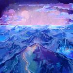  absurdres album_cover clouds commentary_request cover dragon eastern_dragon highres kiato landscape mountain no_humans original outdoors scenery second-party_source sky sparkle 