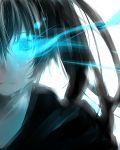  black_hair black_rock_shooter black_rock_shooter_(character) blue_eyes blue_fire blue_flame coat fire long_hair solo twintails 